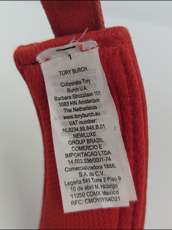 Tory Burch Sport Performance Burnt Orange Red Adjustable Visor Tennis Golf - Picture 12 of 13